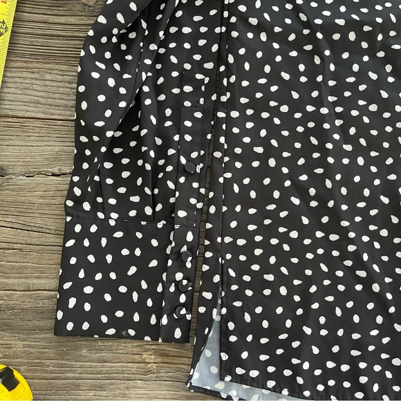 JASON WU Women's Polka Dot Tie Neck Blouse Size 4 in Black - Picture 9 of 12
